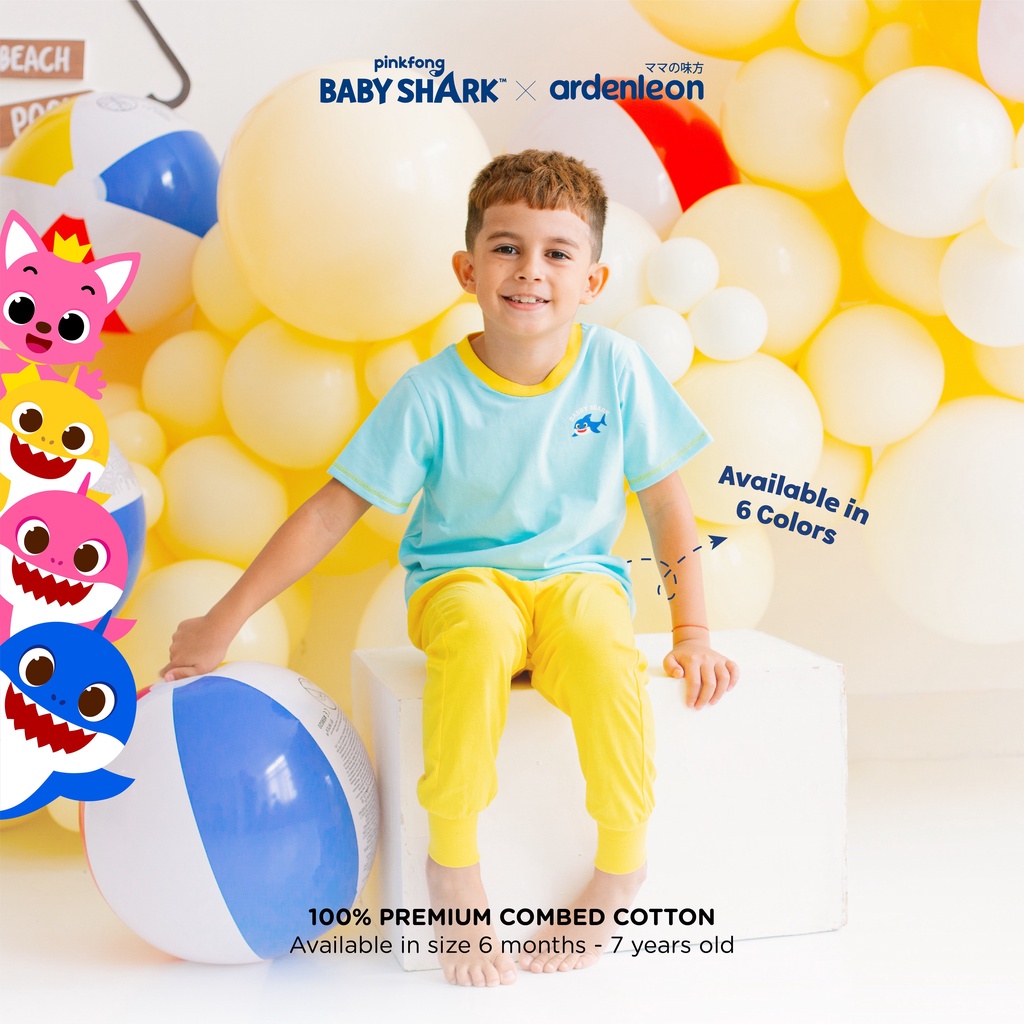 Baju Bayi Setelan Anak Lengan Pendek Celana Panjang Ardenleon Pinkfong Baby Shark Fun Playset 6 12 Bulan 1 - 4 Tahun