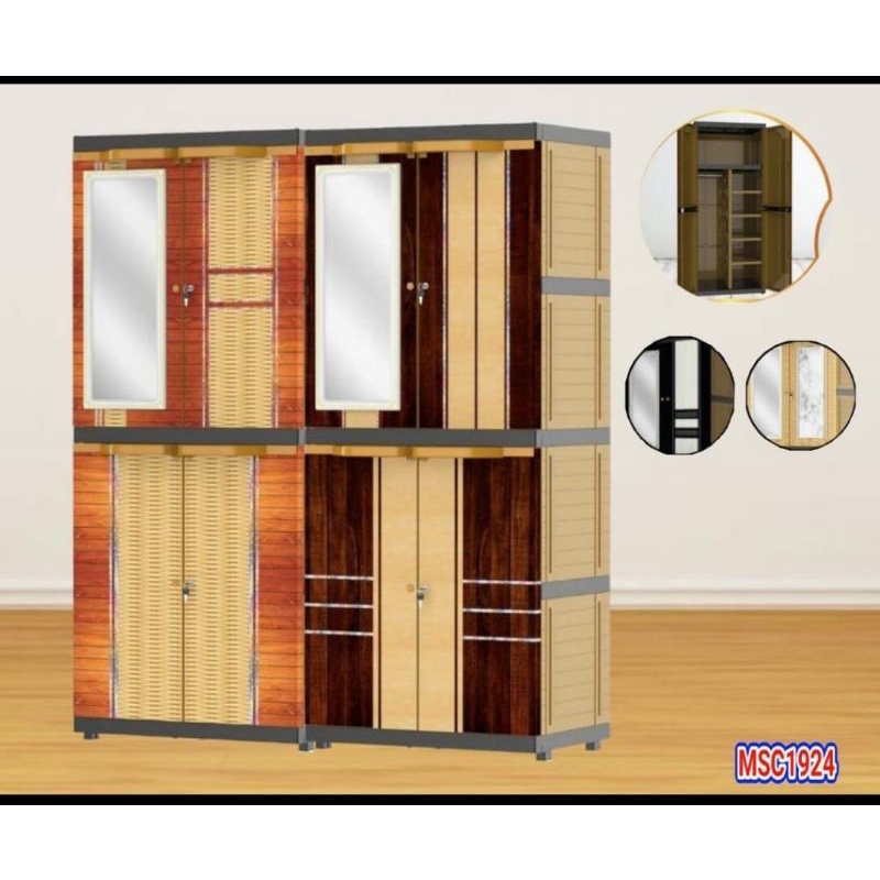 LEMARI PAKAIAN PLASTIK GANTUNG RAK KUNCI KACA NAIBA 1924 / LEMARI GANTUNG KUNCI KACA MSC HANGER 1934