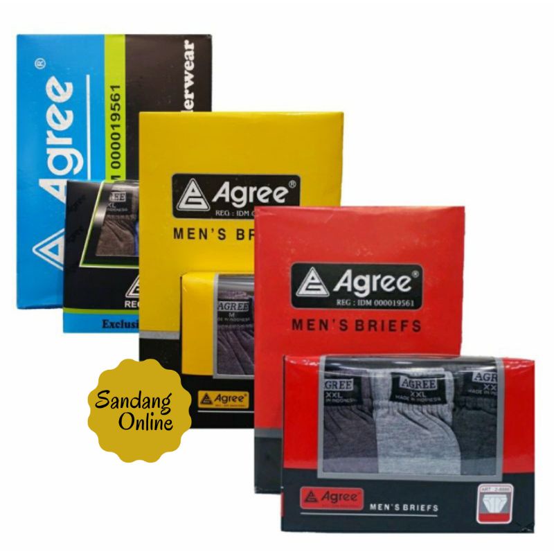 CD celana dalam pria agree 1-887 | 2-8886 | 3-8889 isi 3pcs CD SEGITIGA KARET BUNGKUS