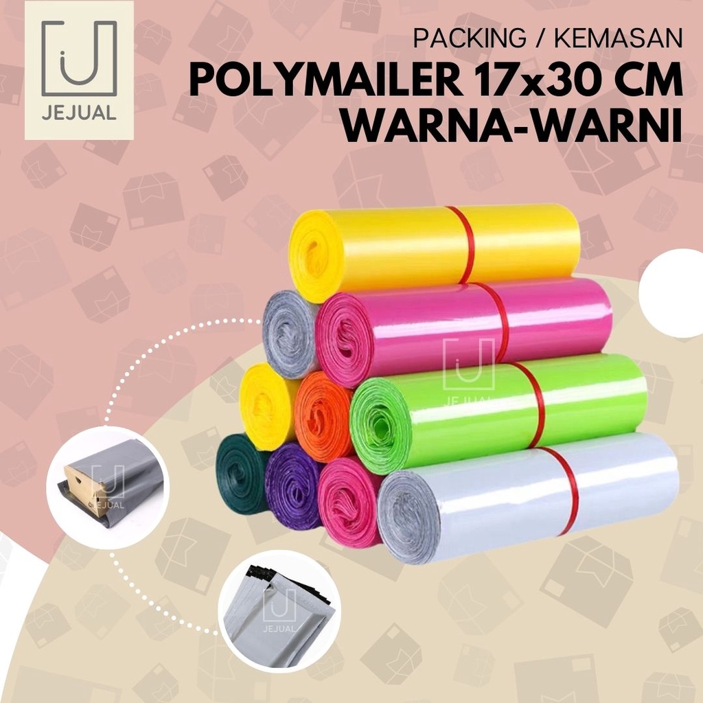 

Plastik Polymailer Warna Warni/Packing Online Shop Perekat 17x30 cm