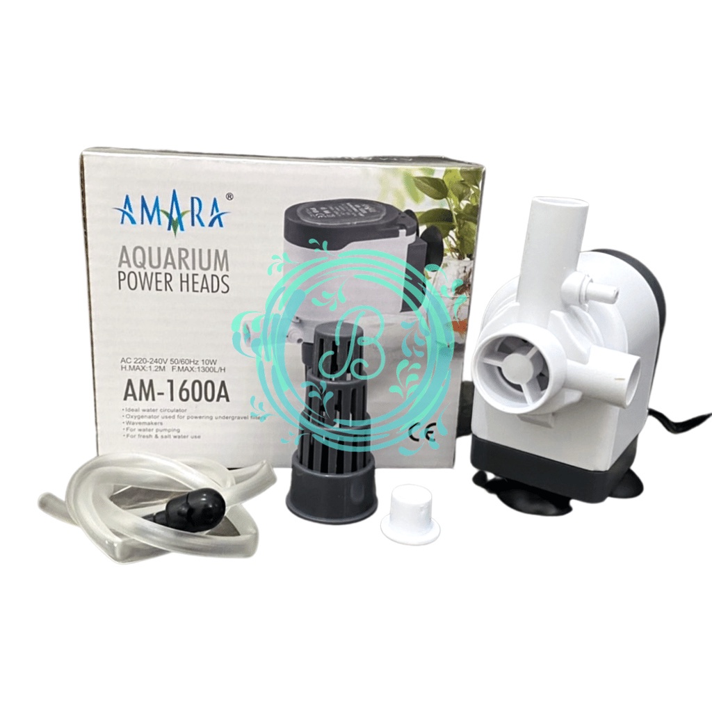 Amara AM-1600A AM 1600 A Pompa Air Celup Aquarium Aquascape Hidroponik Submersible Water Pump Power Head