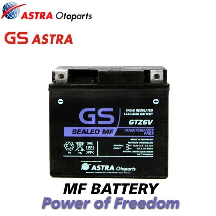 Aki Accu Motor 12V 12 Volt 5Ah GS GTZ-6V Vario 125 Vario 150 PCX Satria Aki Kering