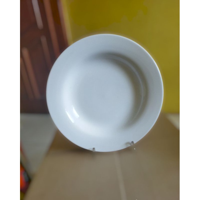 piring keramik/piring makan 23 cm, putih