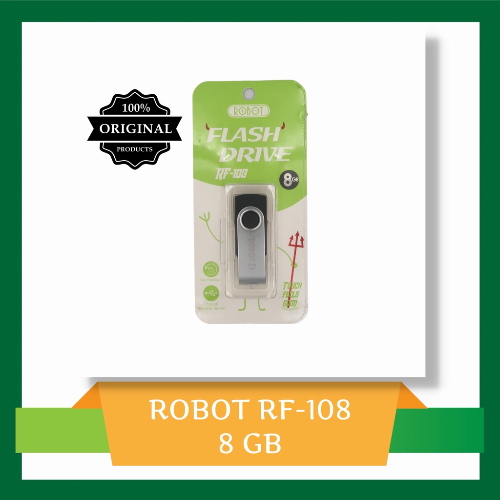 Flashdisk Robot Real Capacity RF-104 4Gb/RF108 8gb/RF116 16gb/RF132 32gb/ Flash Disk Plug and Play