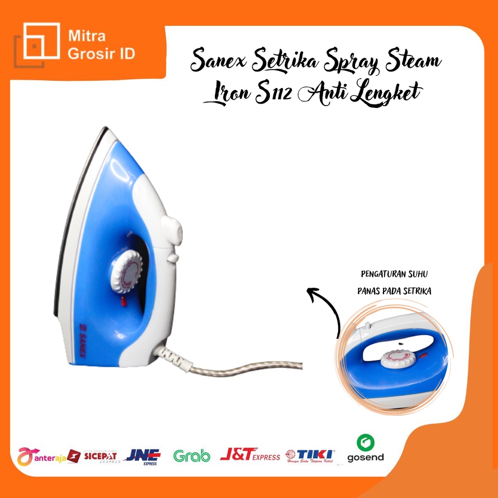 SANEX Setrika Spray Steam Iron S112 Anti Lengket