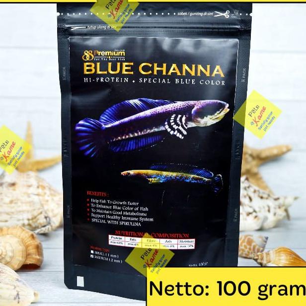READY ✅Pelet Ikan Blue Channa Premium 88 | floating 100 gr | Pakan Channa Barca Auranti Blue Pulchra Stewarti Andrao Silver Arwana. dst|SQ7