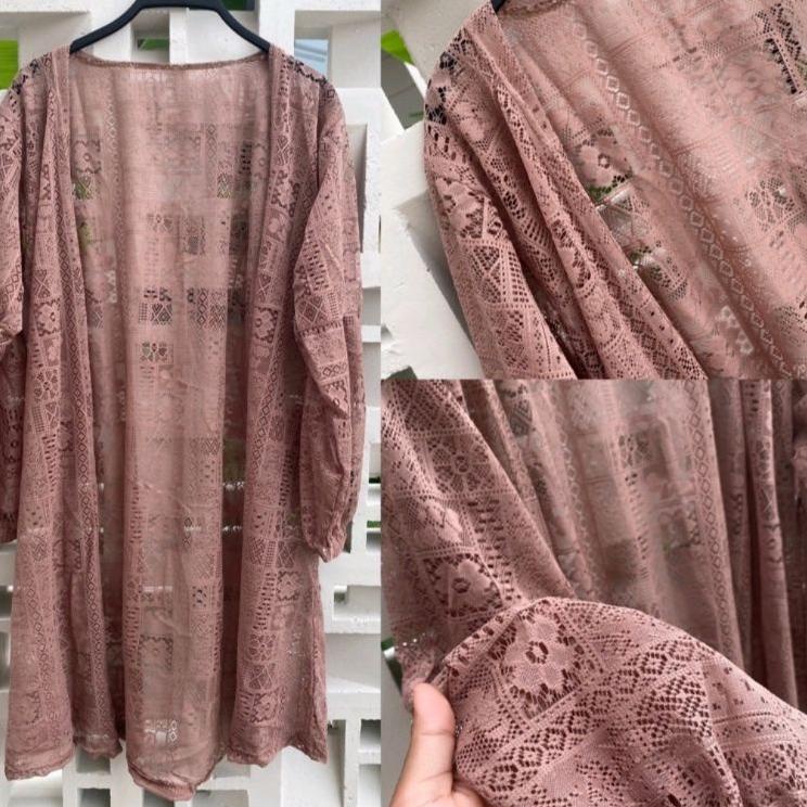 Stok Terbatas Cardigan Brukat Lengan Balon/ Cardigan/ Atasan Wanita/ brukat/ LongCardi/ Outer wanita