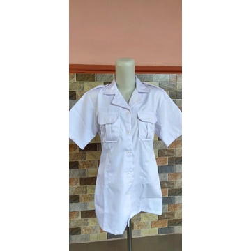 SERAGAM DINAS PUTIH.BAJU PNS PUTIH.lengan pendek Cewek standart SK.NAGATA.