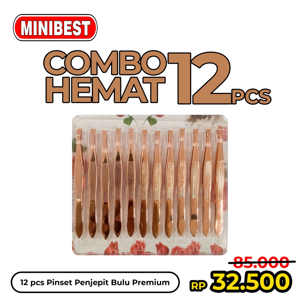 MB COMBO HEMAT 12pcs Pinset Pencabut Bulu / Uban Kualitas Premium