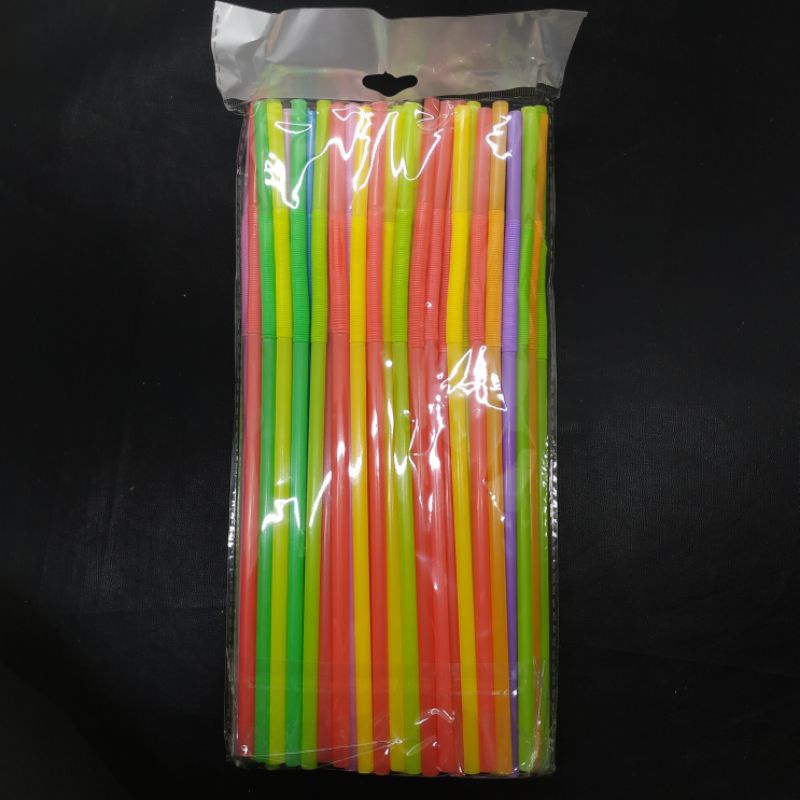 Sedotan Plastik Warna - MK4248 - Sedotan isi 100pcs