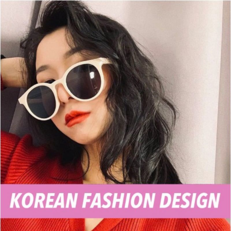 Kacamata Hitam Wanita Korea Retro Frame Bulat Fashion Style Pria Wanita