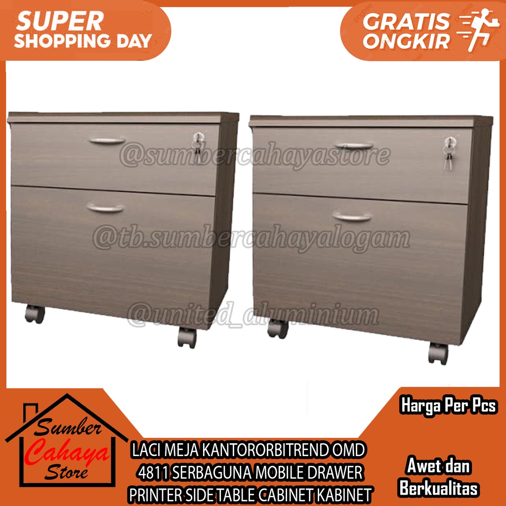 LACI MEJA KANTOR ORBITREND OMD 4811 SERBAGUNA MULTIFUNGSI MOBILE DRAWER RAK PRINTER SIDE TABLE CABIN
