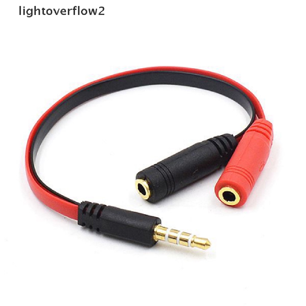 (lightoverflow2) 1pc Kabel Adapter Splitter Jack 3.5mm Male Ke Female Untuk Earphone / Headphone