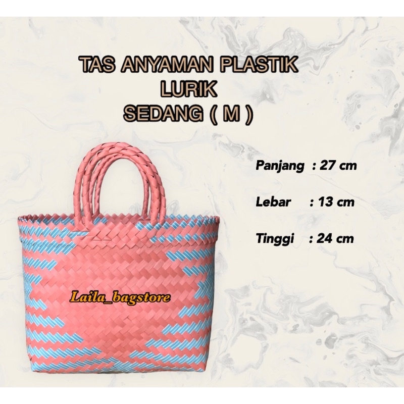 READY STOCK ❗️Tas Anyaman Plastik LURIK SEDANG (M) MURAH Untuk Hampers Lebaran Parcel Berkat Tahlilan Sembako Hantaran Muat Kotak Nasi 18x18