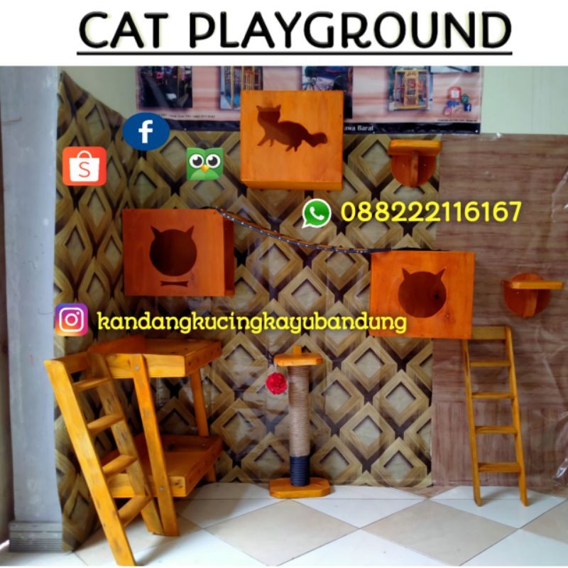 Cat Playground Satu Set mainan kucing