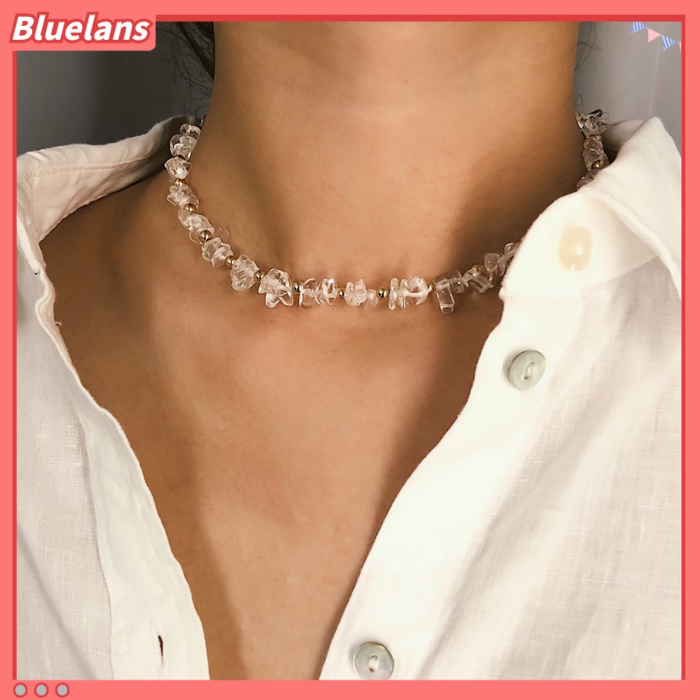 Bluelans Bohemian Summer Beach Women Irregular Stone Beaded Choker Necklace Jewelry