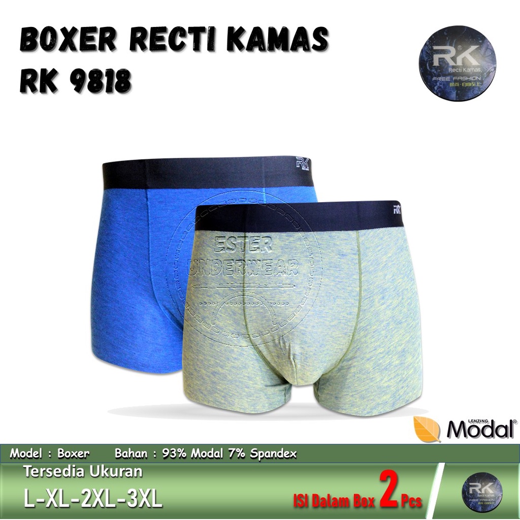 NEW BOXER RECTI KAMAS 9818 BAHAN LEMBUT ISI 2