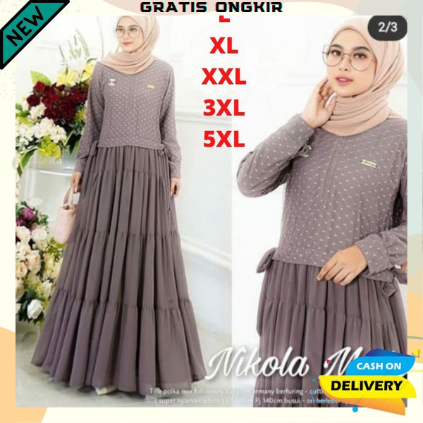 Baju Gamis Wanita Terbaru 2023 Dress Pesta Kondangan Wedding Party Casual Wanita Syari Terbaru2023 B