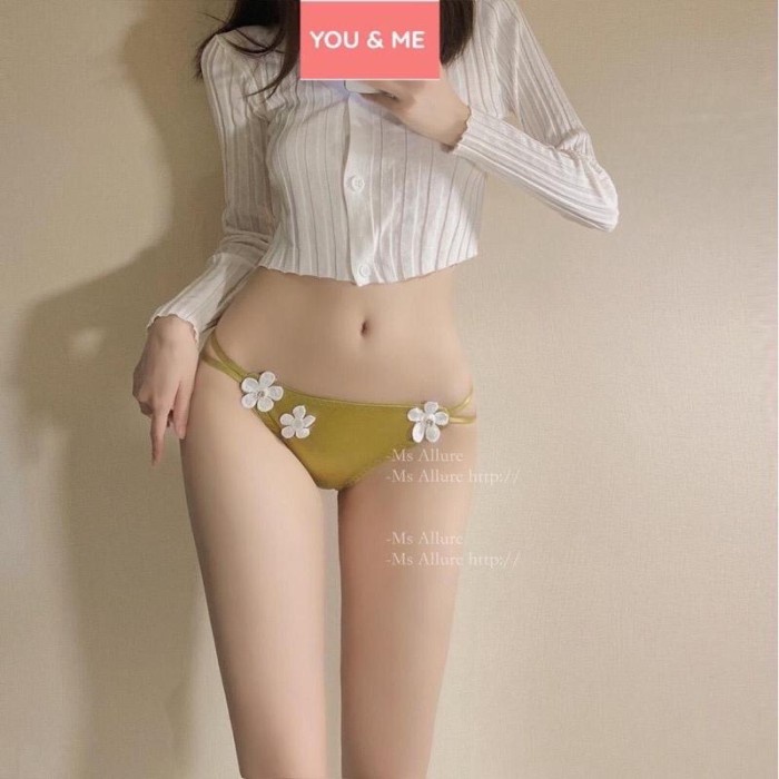 Original Celana Dalam Wanita Manis Korea Sexy Camellia Baru Satin Sutra