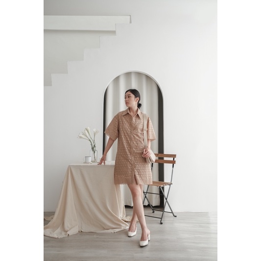 KOOZEE - JO EYELET DRESS - DRESS WANITA