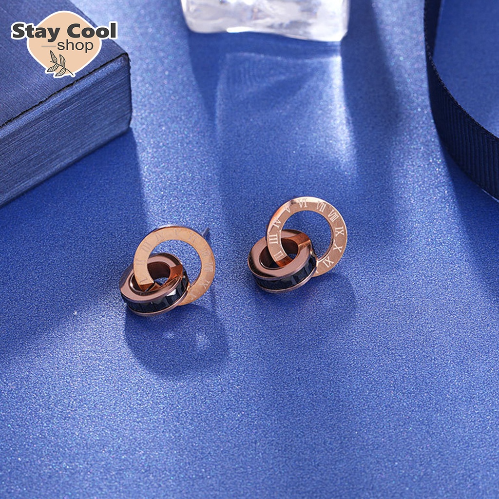 Anting Mungil CartiIr Titanium Gold dan Rosegold Anti Karat Dan Luntur Fashion Korea Bisa Cod Bayar Ditempat