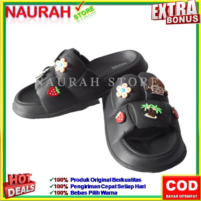 SANDAL SLOP WANITA HYS 8819 SENDAL SLIP ON FUJI VIRAL 100% ORIGINAL EVA RUBBER JELLY ANTI SLIP NYAMAN EMPUK RINGAN