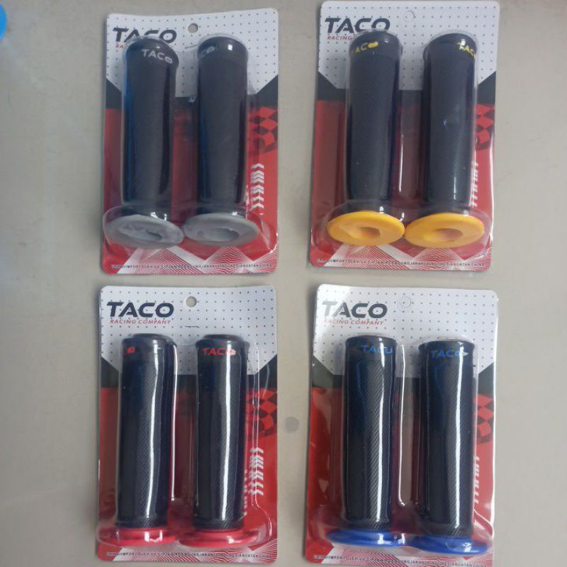 TACO HANDGRIP HANDFAT SARUNG GAS KARET BULU UNIVERSAL YELLOW RED BLUE SILVER