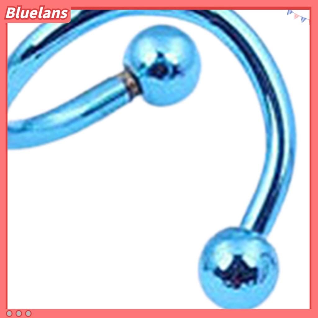 Bluelans 2 Pcs/1 Pair Nose Rings Punk Safe Material Stainless Steel Nose Ring Stud Hoop