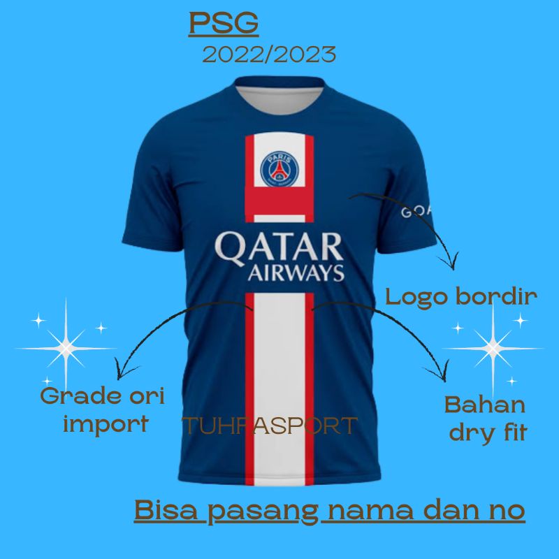 Jual Jersey PSG 2022 2023 Home grade ORI import musim 2021 2022 baju