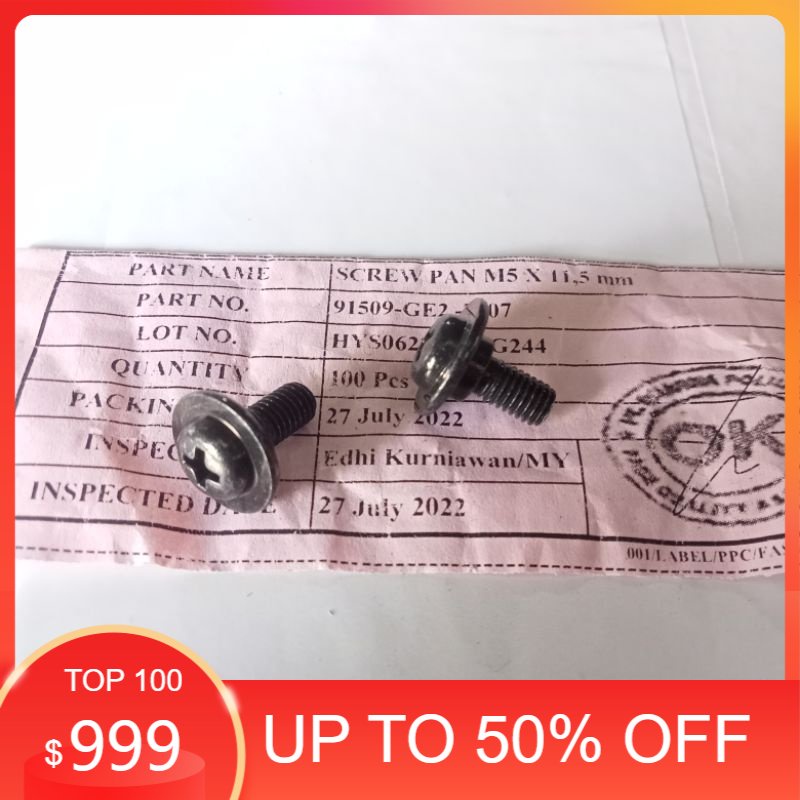 BOLT SCREW PAN M5X12 baut 8 BAUT COVER BODY HONDA