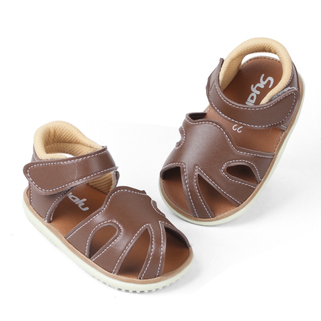 Sandal Anak Laki-laki Uisa 1 2 Tahun Bunyi Model Terbaru LBC01 COKELAT