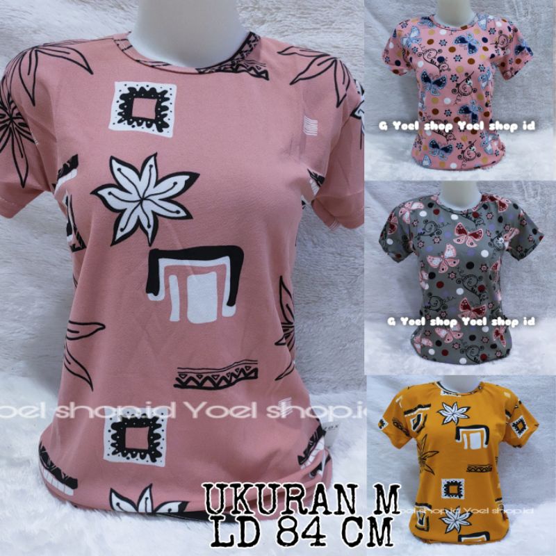 Kaos Atasan wanita uk M lengan pendek / Baju Abg lengan pendek