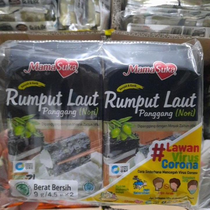 

Terbaik Hemat 6 Pack Rumput Laut Nori Original Mamasuka, isi 12 bungkus/pcs gas !!