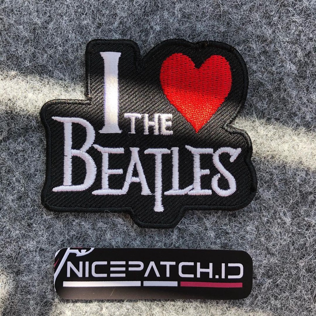 Patch Band i love the Beatles Emblem Bordir Jahit Band UK legend Ringgo Starr John Lennon