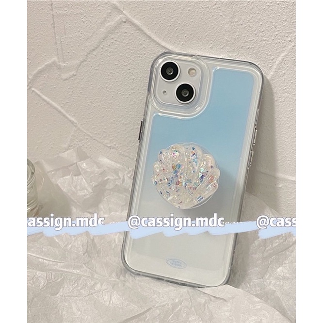 Blue gradient case with pearl popsocket