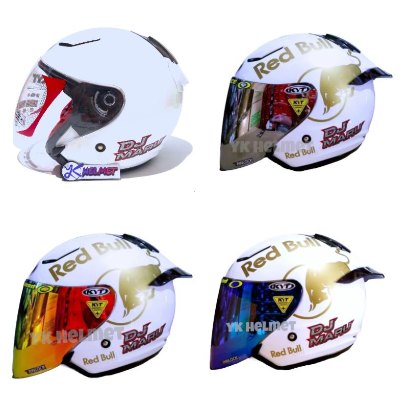 Jual HELM KYT DJ MARU SOLID PUTIH Pak   et ganteng helm kyt dj maru Red