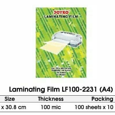 

Limited Plastik Laminating Film A4 ( A4 )Joyko Grosir Termurah ( Cover Hijau )