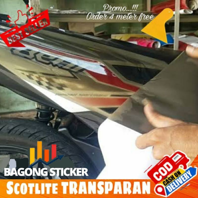Sticker skotlet transparan / Sticker skotlet motor / Sticker skotlet mobil