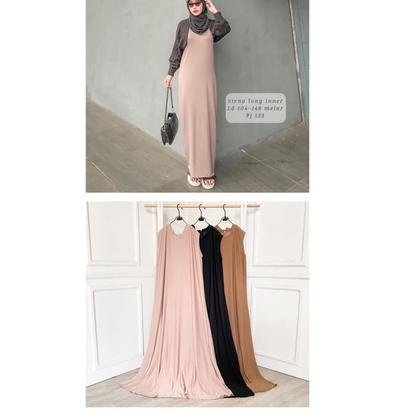 [UA.18Oc22a] inner span long dress / Sari inner long dress / sira inner / long dress lengan panjang 
