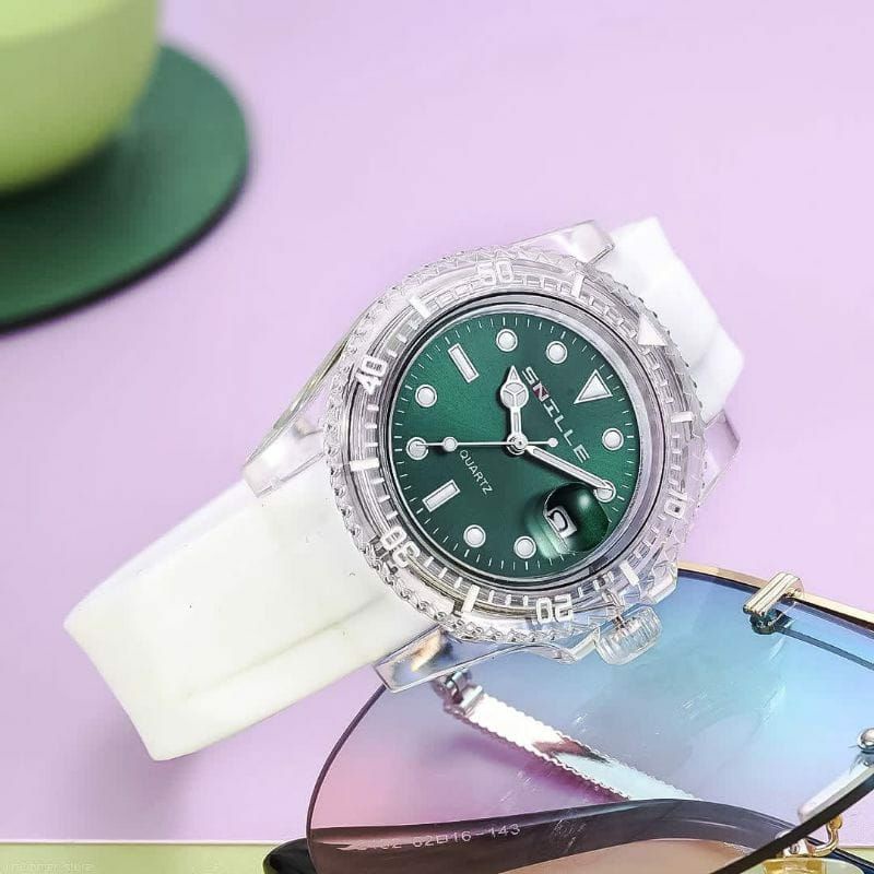 Jam Tangan Snille Pria Wanita Rubber Kasual Transparan Terlaris