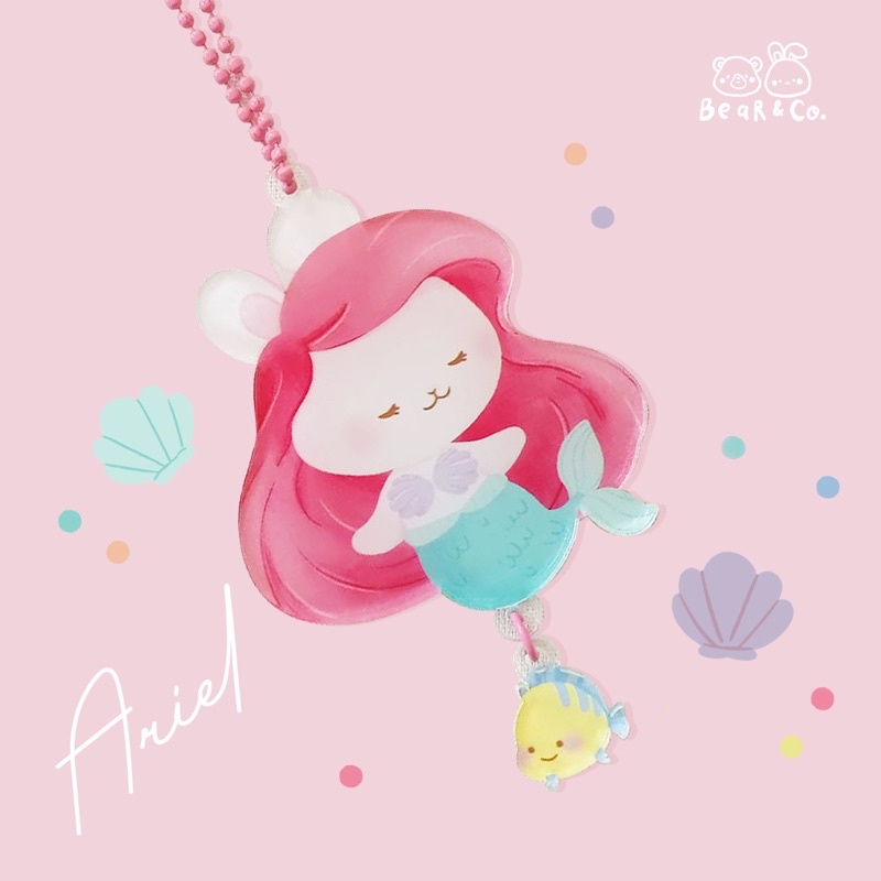 keychain disney princess bunny - ariel / tinkerbell / snow white / tiana / belle / jasmine / aurora / alice in wonderland