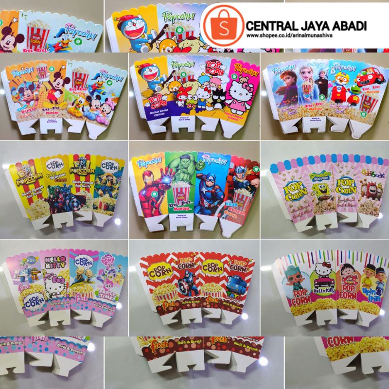 

300 LEMBAR KERTAS POPCORN 12 × 6 BAHAN DUPLEK | DUS POPCORN BERKUALITAS | KOTAK POPCORN SERI TERBARU