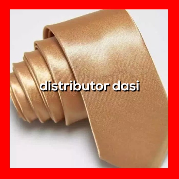 Dasi Panjang Pria Polos Champage Gold Ukuran Slim 2 Inch dan standart medium 3 inch