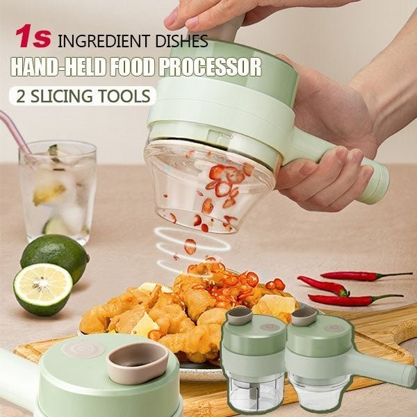 2 IN 1 Handheld Electric Vegetable Cutter Set Multifungsi