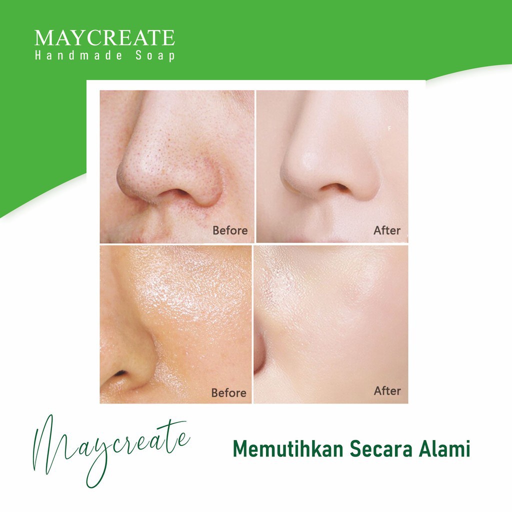 MAYCREATE Sabun Pemutih Wajah &amp; Badan Instan dan Alami