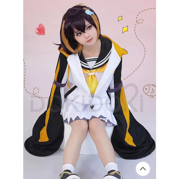 VTuber Petra Gurin Kostum Cosplay Wanita Jaket dan Seifuku Sekolah Seragam Jepang