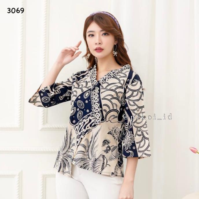 Blouse kimono batik / baju batik modern / atasan batik wanita / kantor