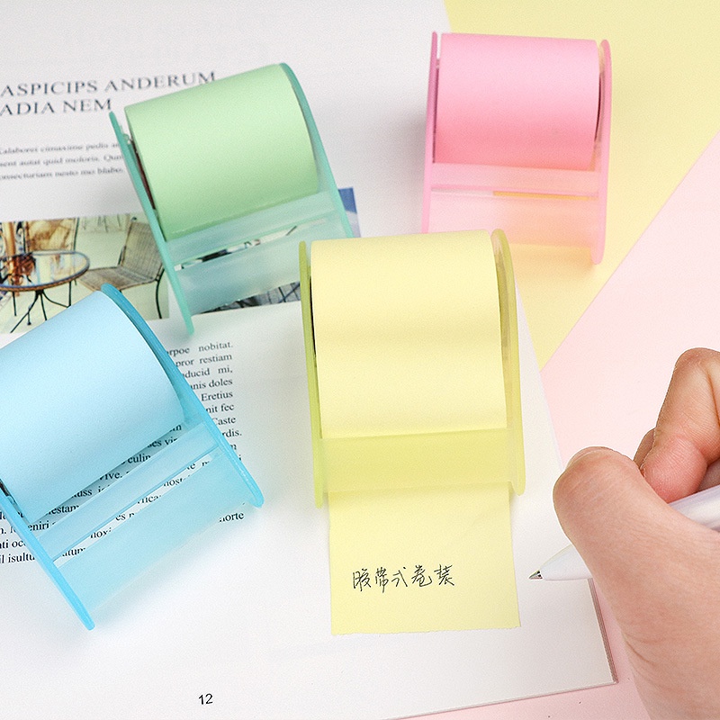 Sticky Note Lucu Unik Model Roll Aesthetic Memo Pad Tempel Sticker Buku Catatan Kecil Untuk Sekolah Anak Belanjaan Serbaguna Desain Simple Warna Warni