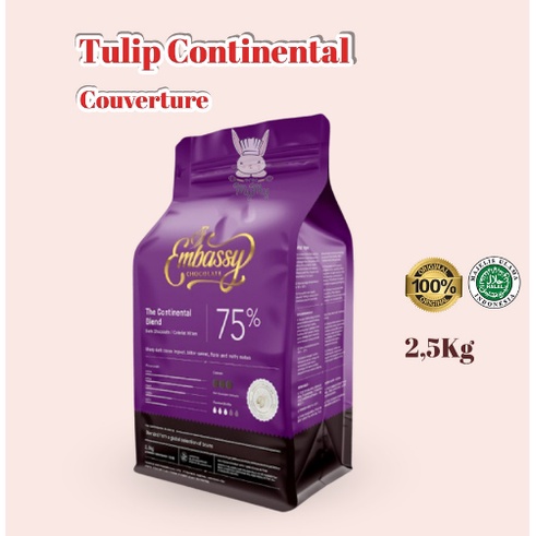 

Tulip Embassy Couverture Dark Chocolate Continental 75% 2,5 kg