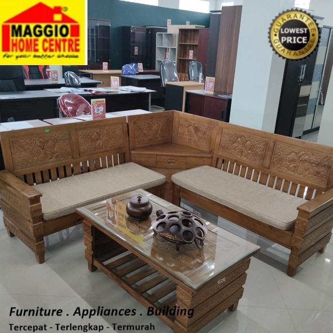 Kursi Jati - Sofa Jati - Sofa Kayu - Sofa L - KLRobot - UKM